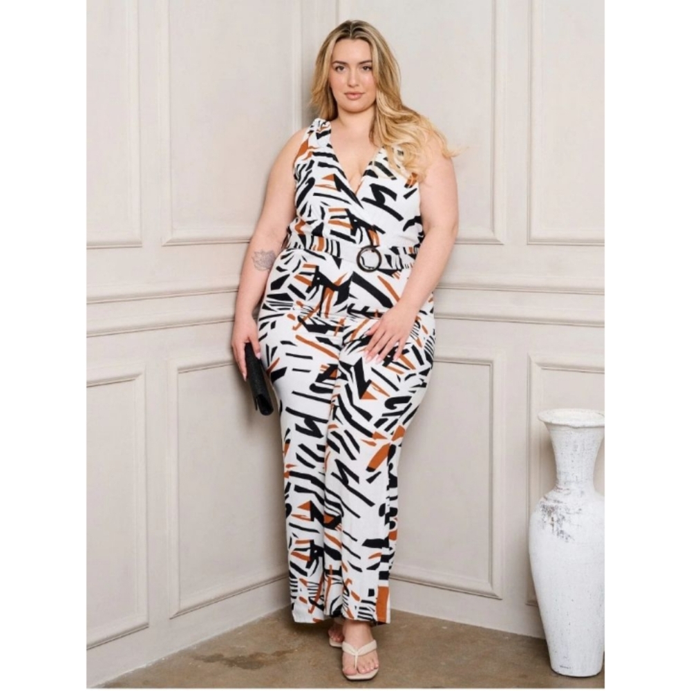 Plus Print Jumsuit